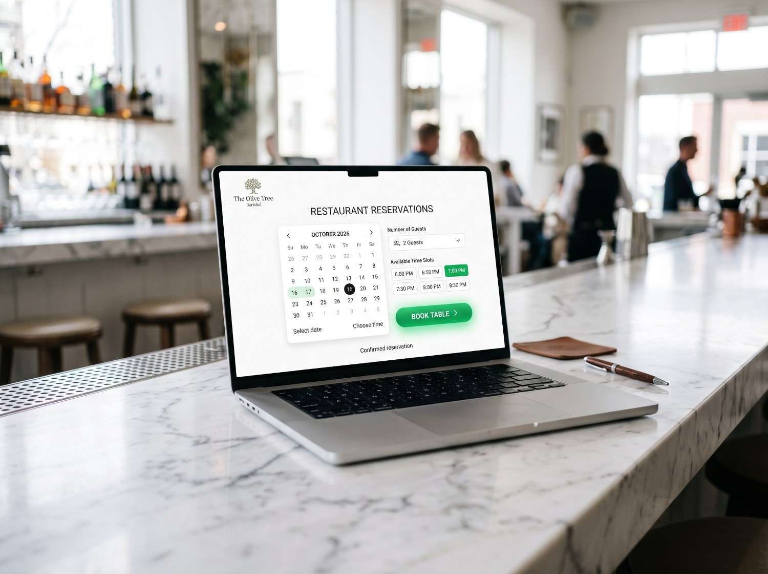 Online Table Booking System UI