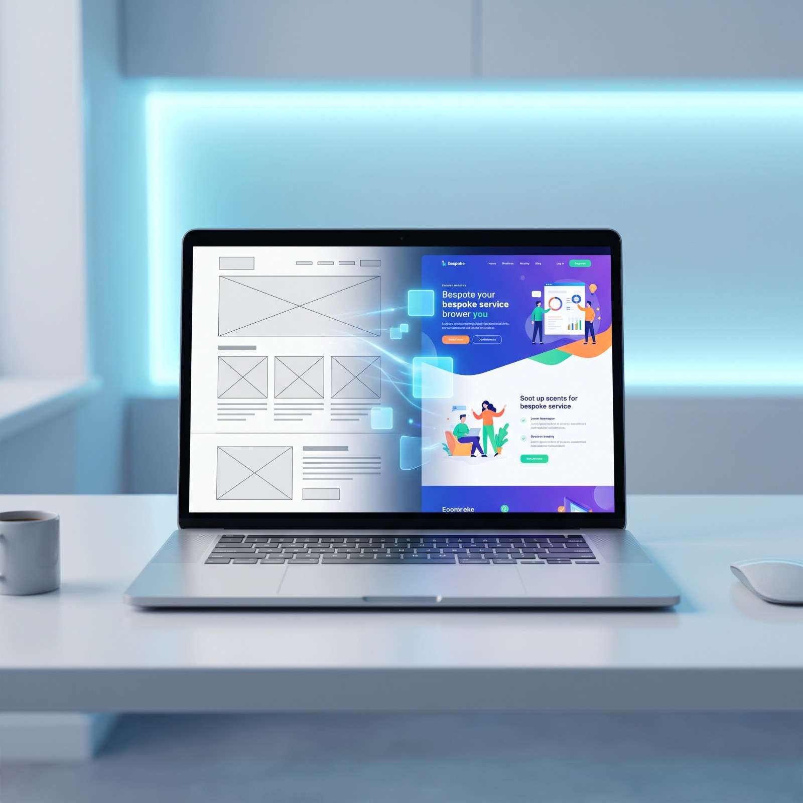 Bespoke Web Design Floating Mockup